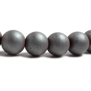 10mm Matte Hematite plain round beads 16 inch 43 pieces