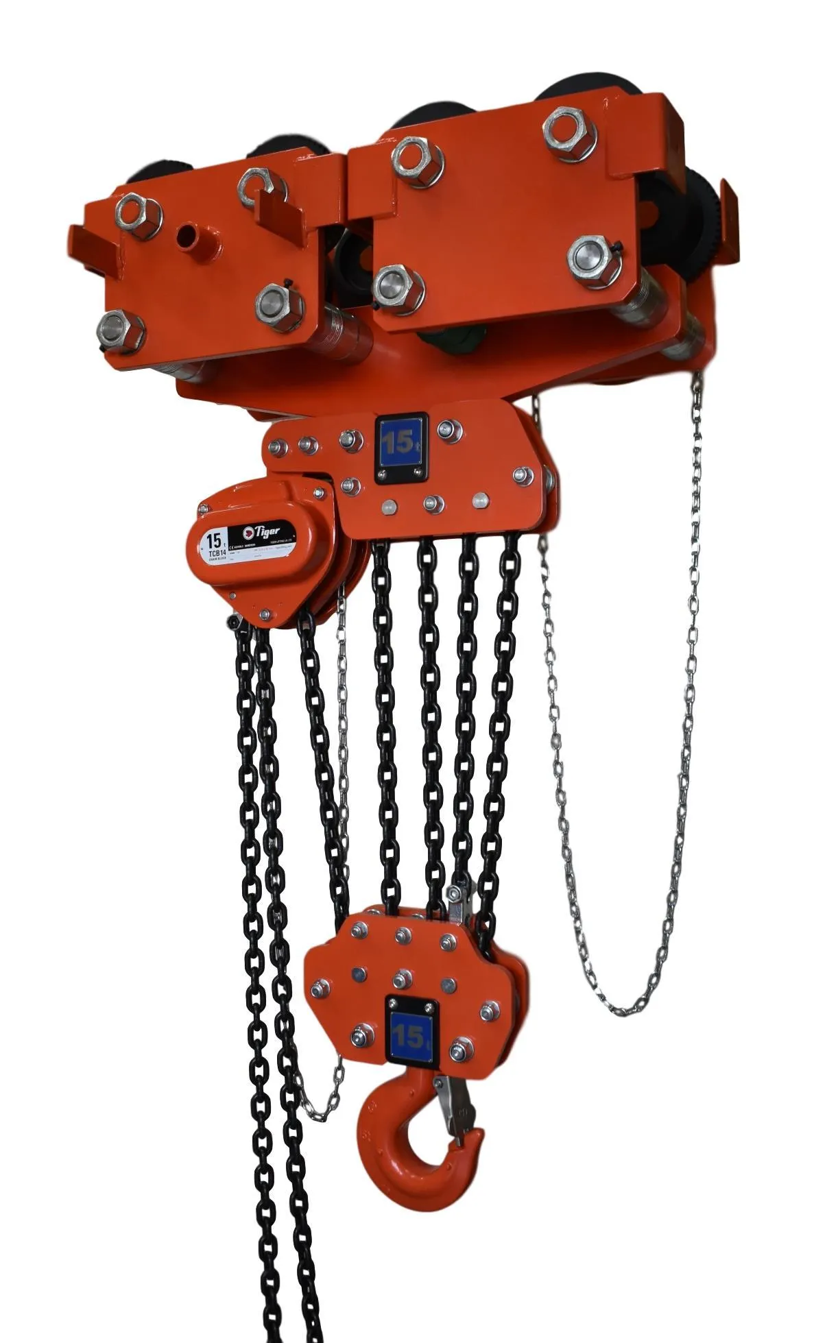 3.0t CAPACITY TIGER COMBINED CHAIN BLOCK & GEARED TRAVEL TROLLEY, (TWIN FALL) CCBTGT Ref: 231-5 - 88-154mm