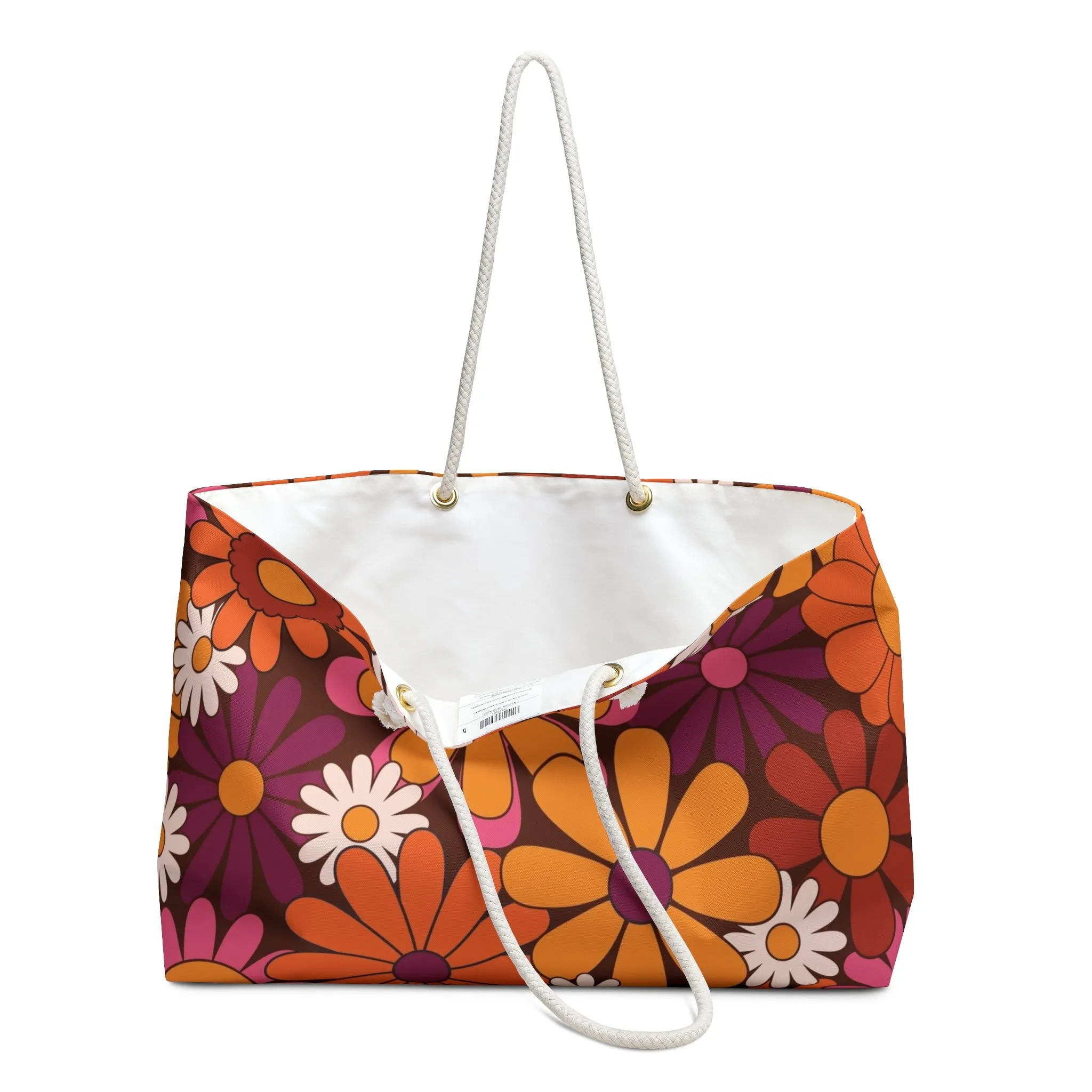 70s Hippie Flower Weekender Bag