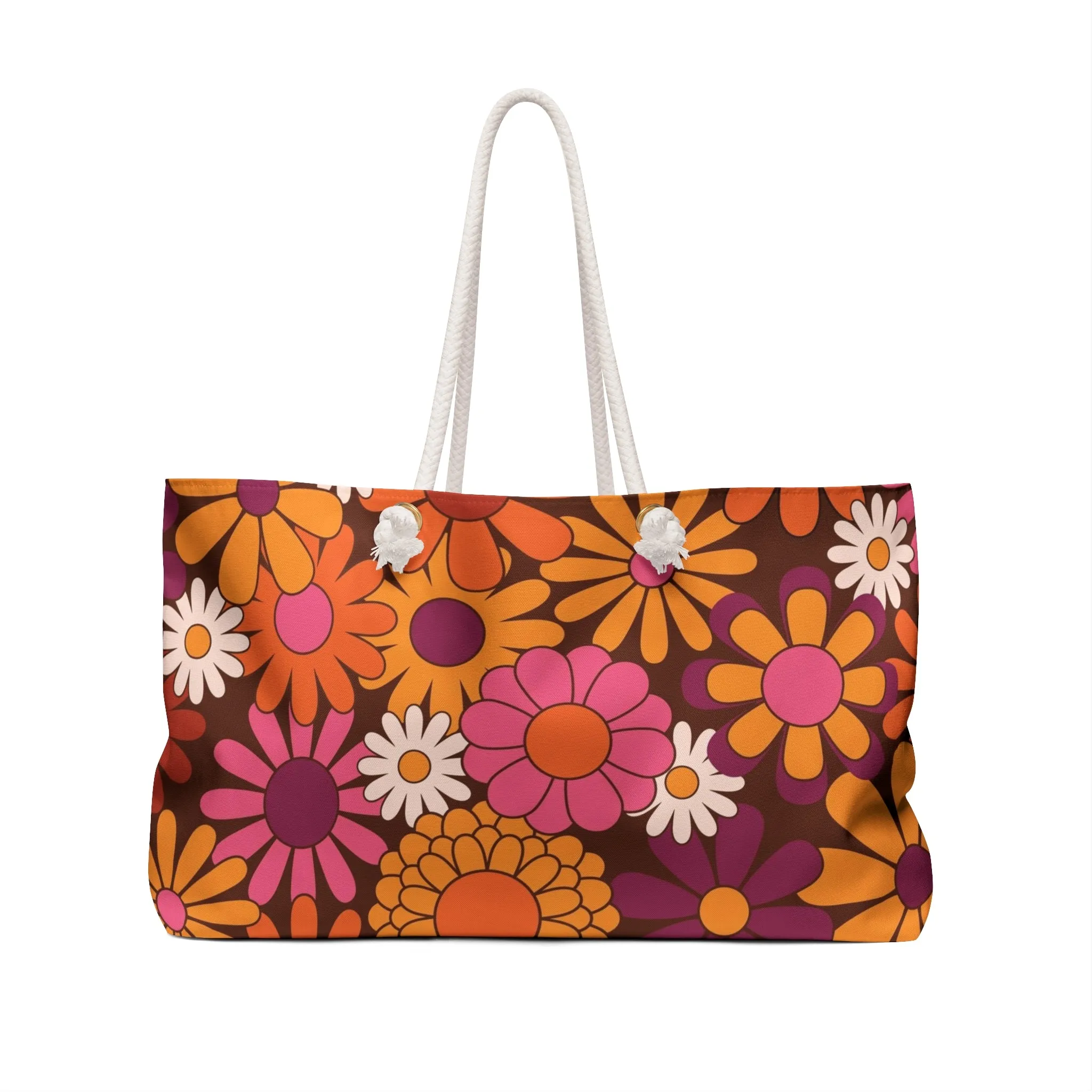 70s Hippie Flower Weekender Bag