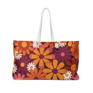 70s Hippie Flower Weekender Bag