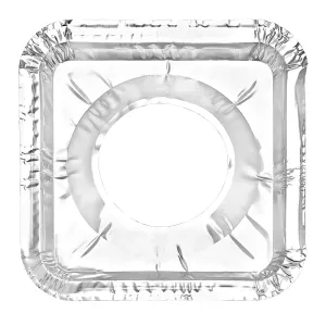 Aluminum Foil Large Square Gas Burner Guard 8.375" L X 8.375" W X 0.5" D [1000 Count]