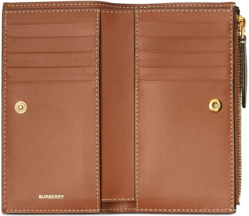 CHECKED LEATHER CARDHOLDER