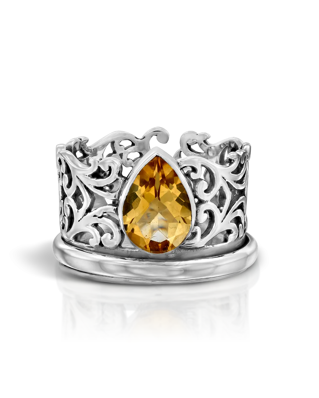 Citrine Teardrop Fidget Ring