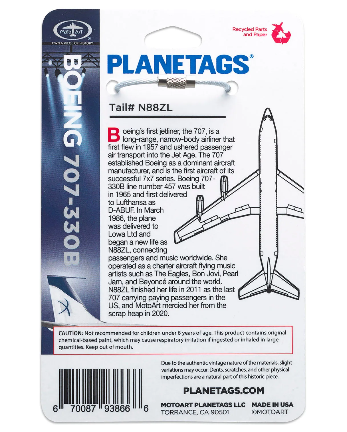 Custom Boeing 707-330 - PLANETAGS TAIL #N88ZL