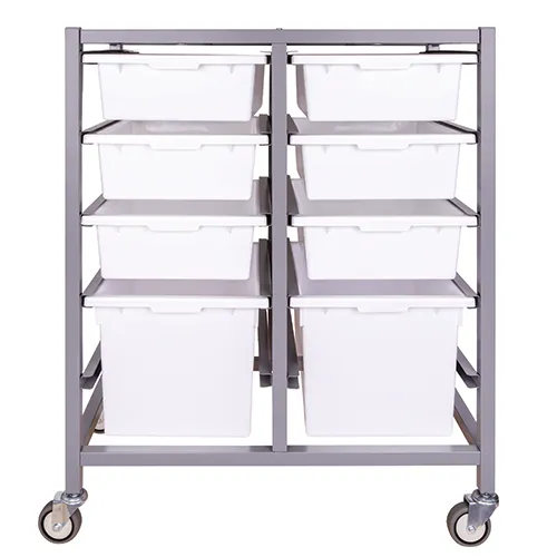 Double Tote Tray Trolley Frame - Non Adjustable - Tote Trays optional