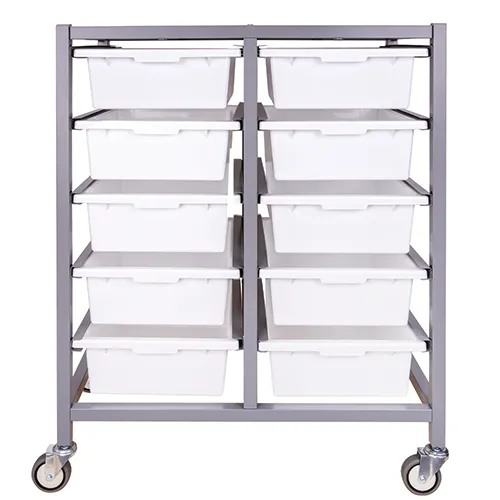 Double Tote Tray Trolley Frame - Non Adjustable - Tote Trays optional