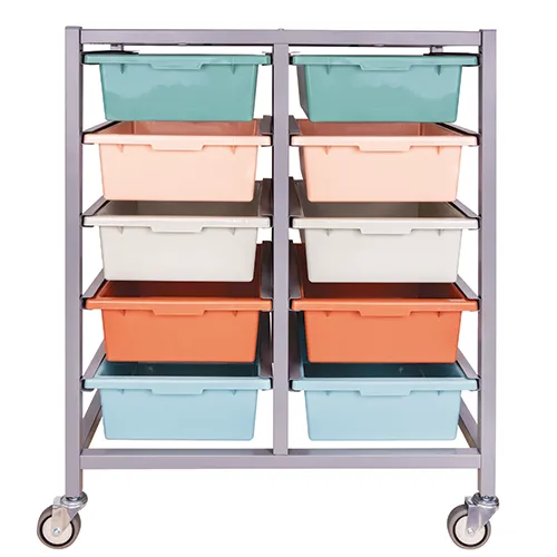 Double Tote Tray Trolley Frame - Non Adjustable - Tote Trays optional