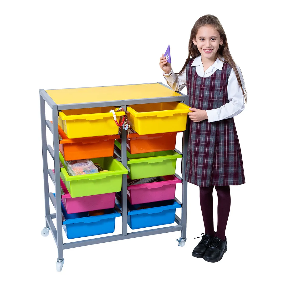 Double Tote Tray Trolley Frame - Non Adjustable - Tote Trays optional