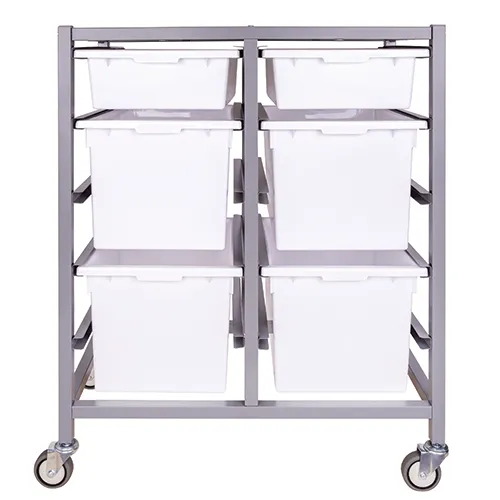 Double Tote Tray Trolley Frame - Non Adjustable - Tote Trays optional