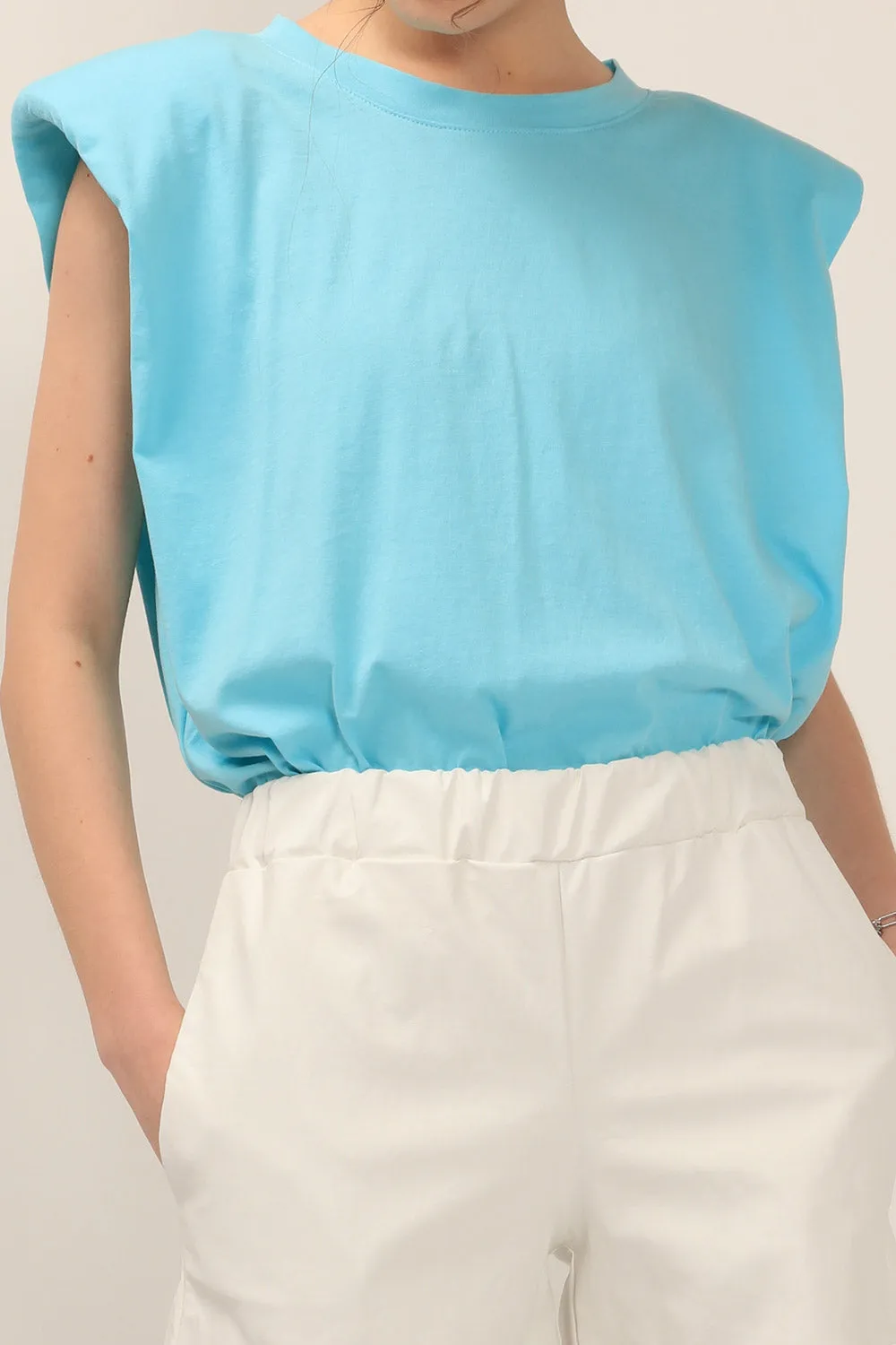 Elena Padded Shoulder T-shirt