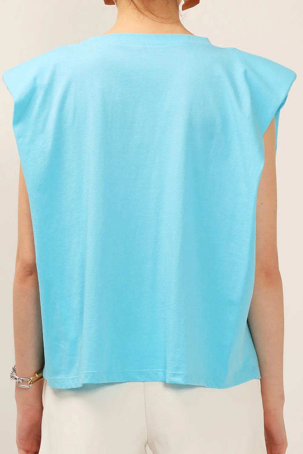 Elena Padded Shoulder T-shirt