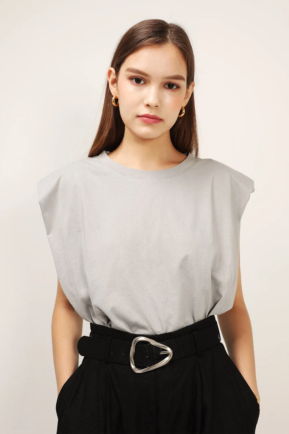 Elena Padded Shoulder T-shirt