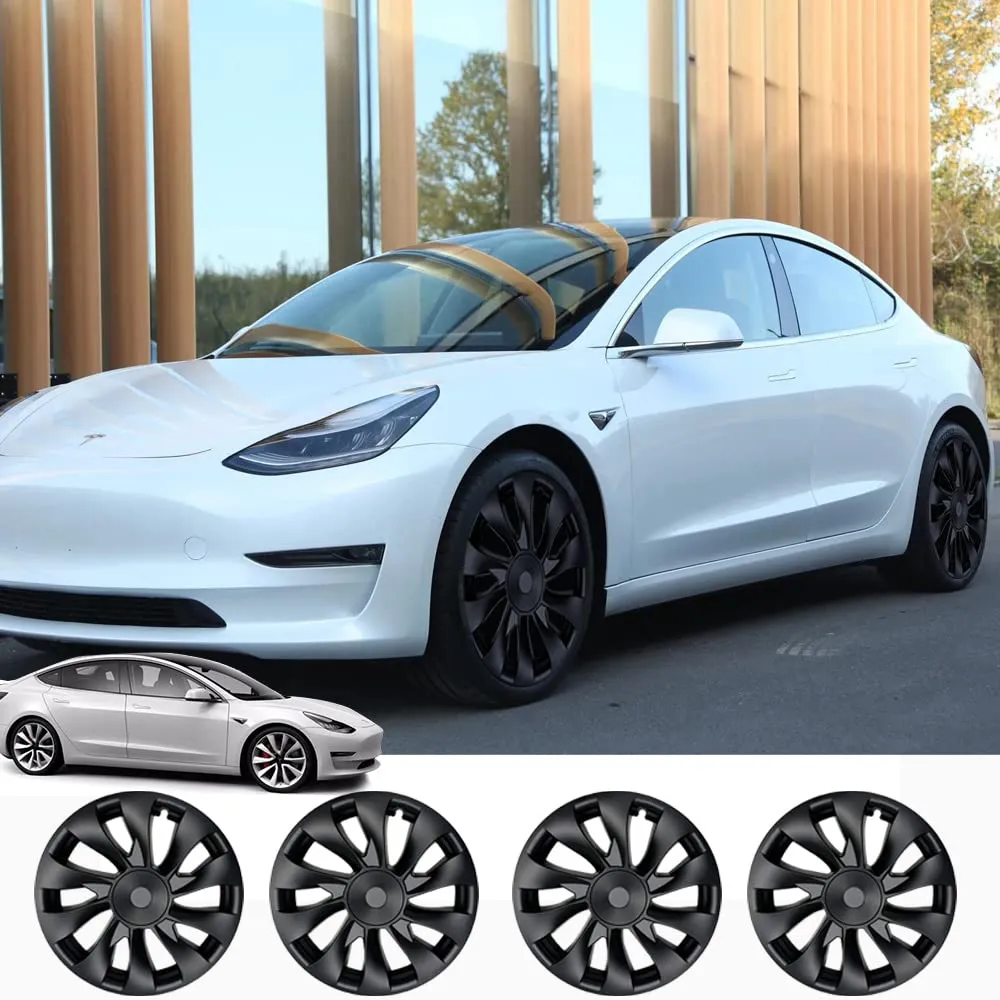 EVBASE Tesla Model 3 Wheel Cover 18 inch Induction Hubcaps for Tesla 2017-2023 Model 3 Accessories