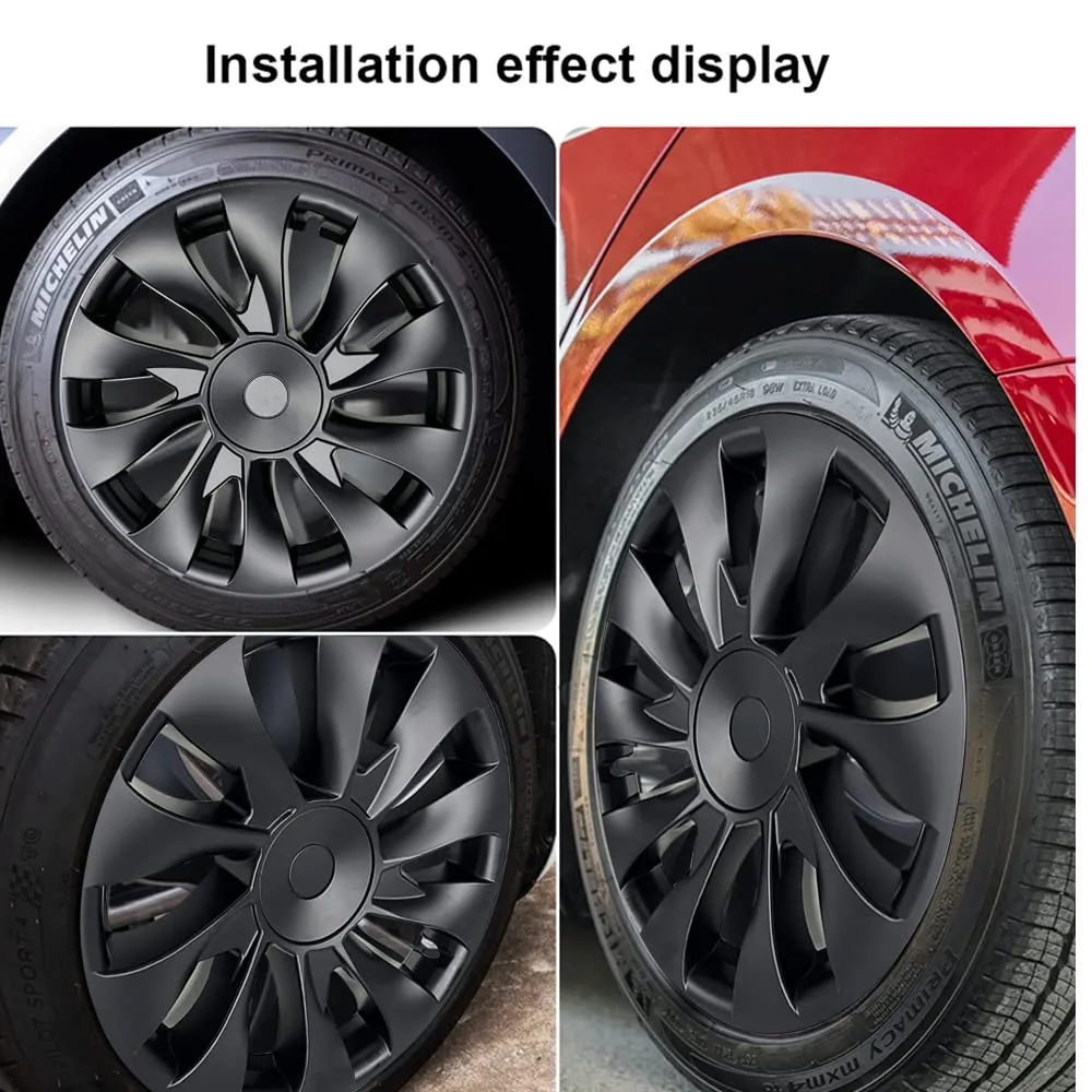 EVBASE Tesla Model 3 Wheel Cover 18 inch Induction Hubcaps for Tesla 2017-2023 Model 3 Accessories