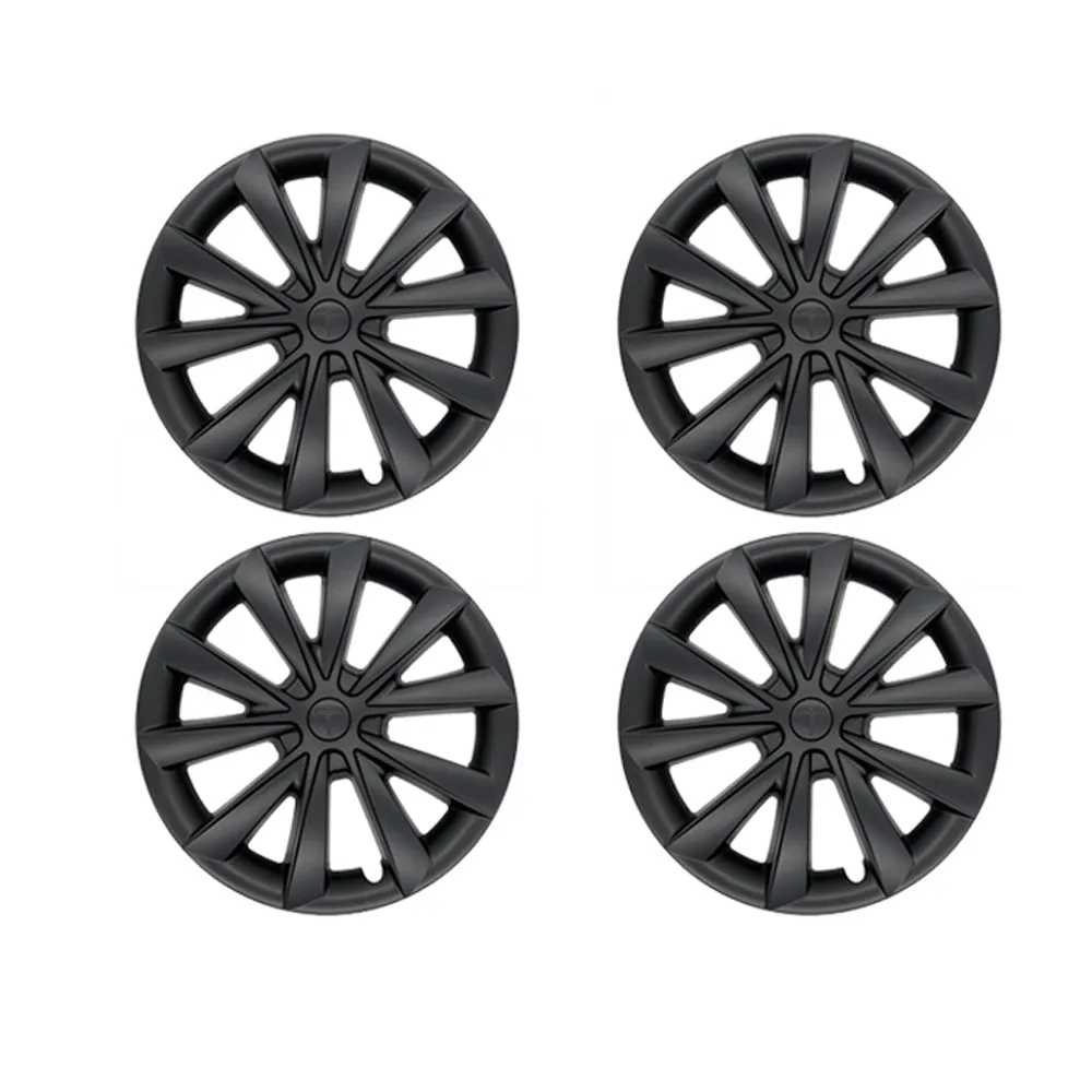 EVBASE Tesla Model 3 Wheel Cover Hubcaps 18 Inch Aero Wheel Covers Replacement 4PCS Matte Black (2017-2023 Year)