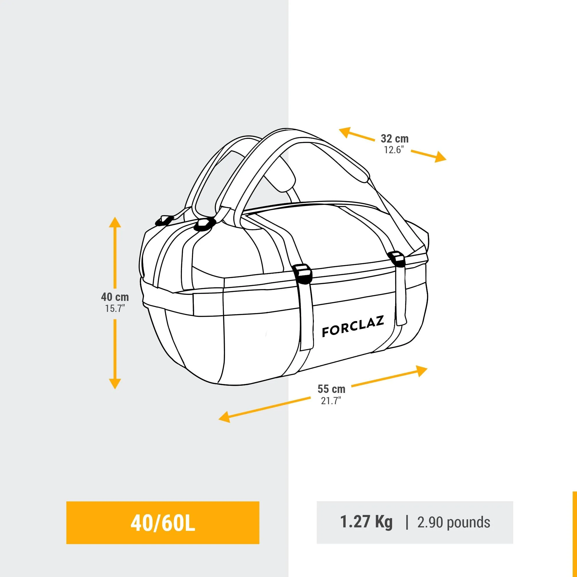 Forclaz 500 Extend 40-60 L Duffel Bag