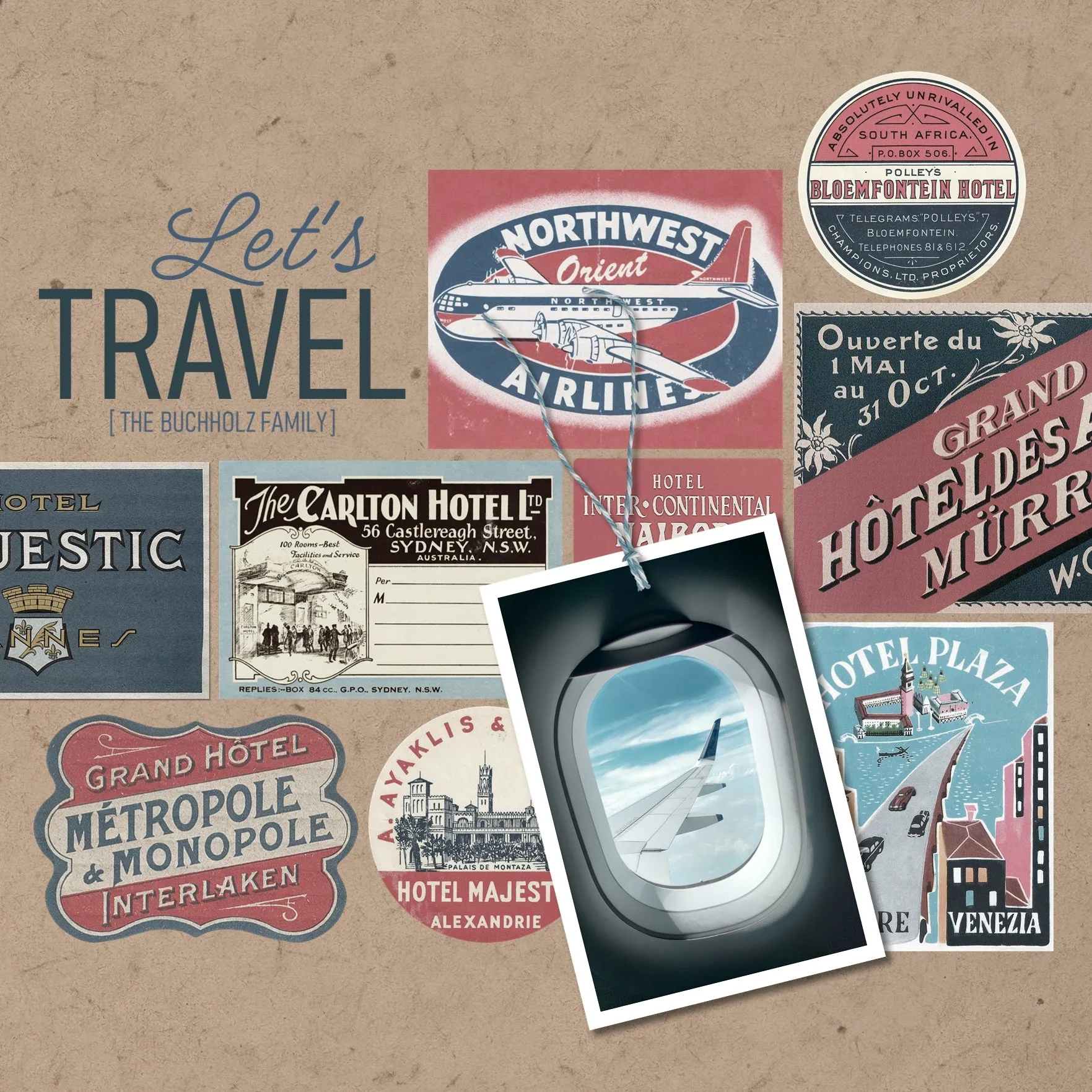 Hotel Luggage Labels 2 Digital Scrapbook Kit