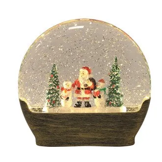 LED Santa & Snowmen Domed Water Spinner 18.5cm