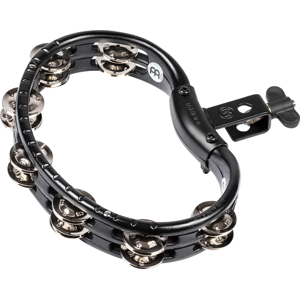 Meinl Mountable Molded ABS Tambourine, Black, Nickel Plated Steel Jingles - TMT2BK