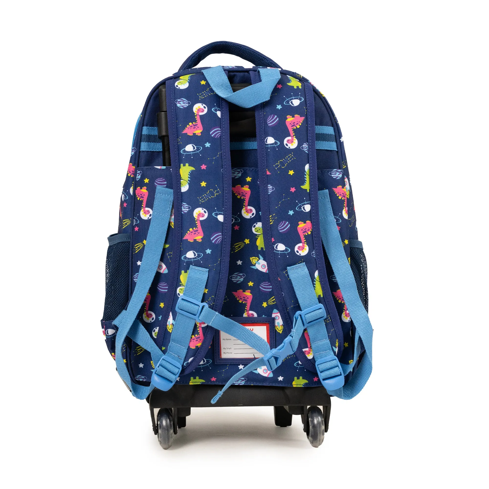 Poney Boys Navy Dino In Space Trolley Bag KB028