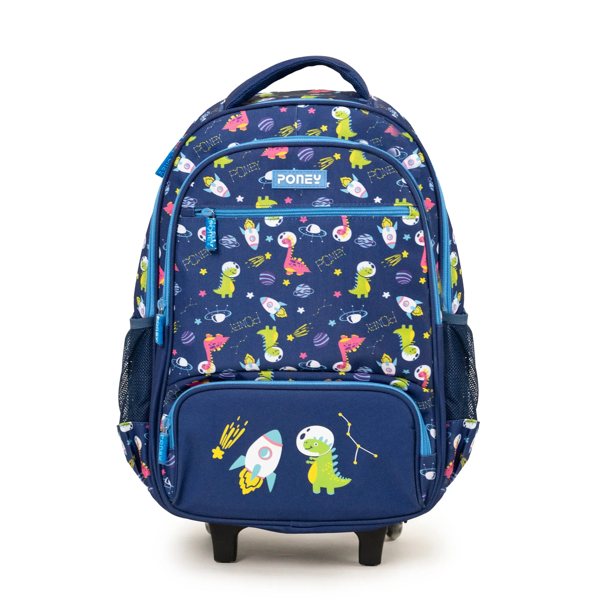 Poney Boys Navy Dino In Space Trolley Bag KB028