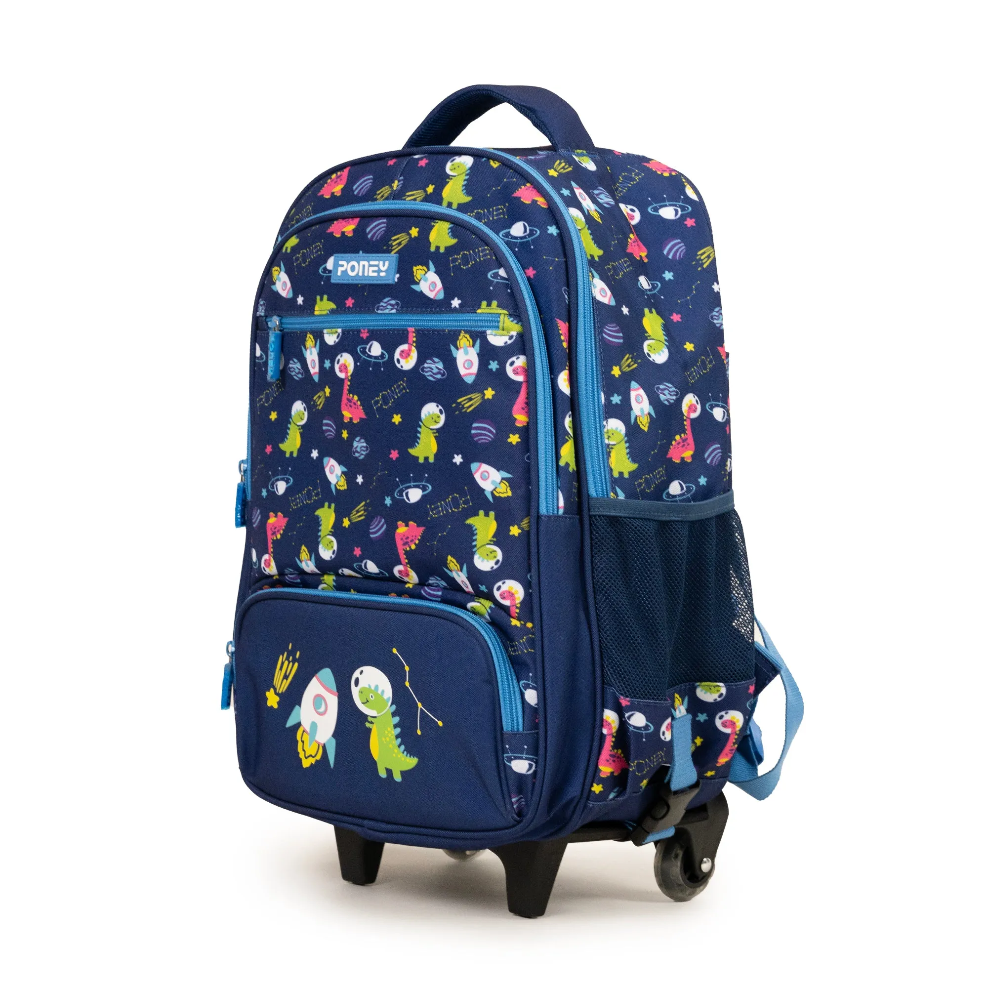 Poney Boys Navy Dino In Space Trolley Bag KB028