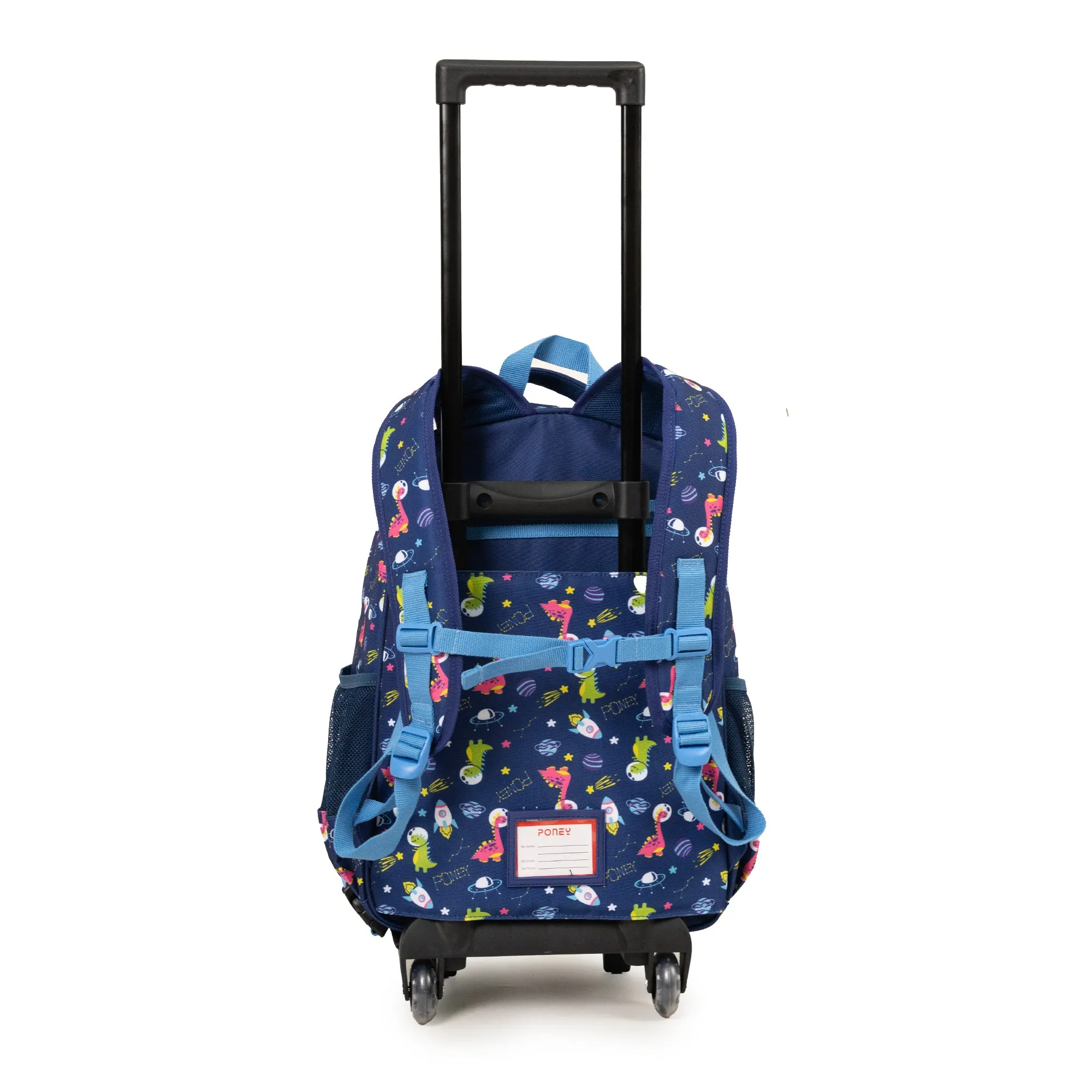 Poney Boys Navy Dino In Space Trolley Bag KB028