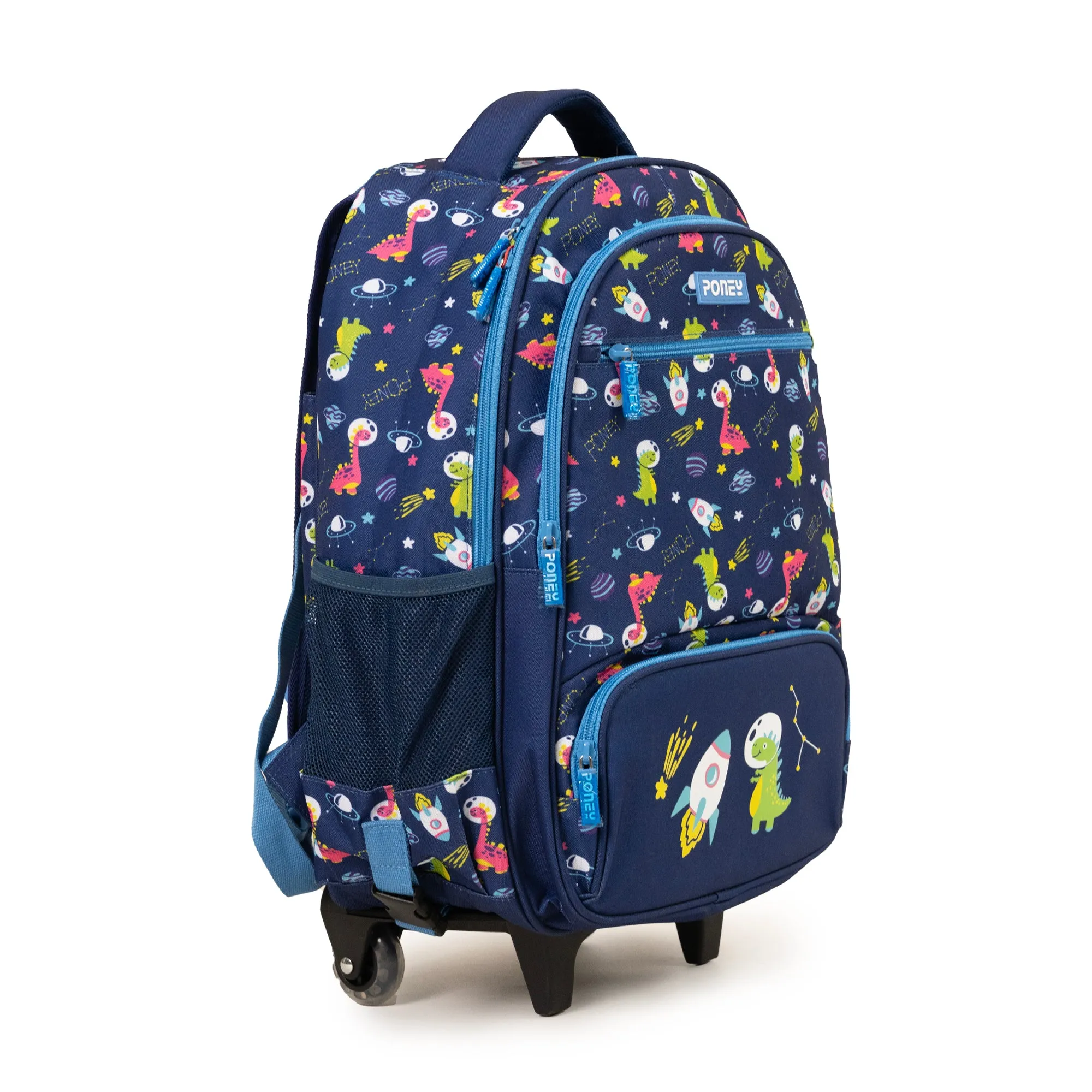 Poney Boys Navy Dino In Space Trolley Bag KB028