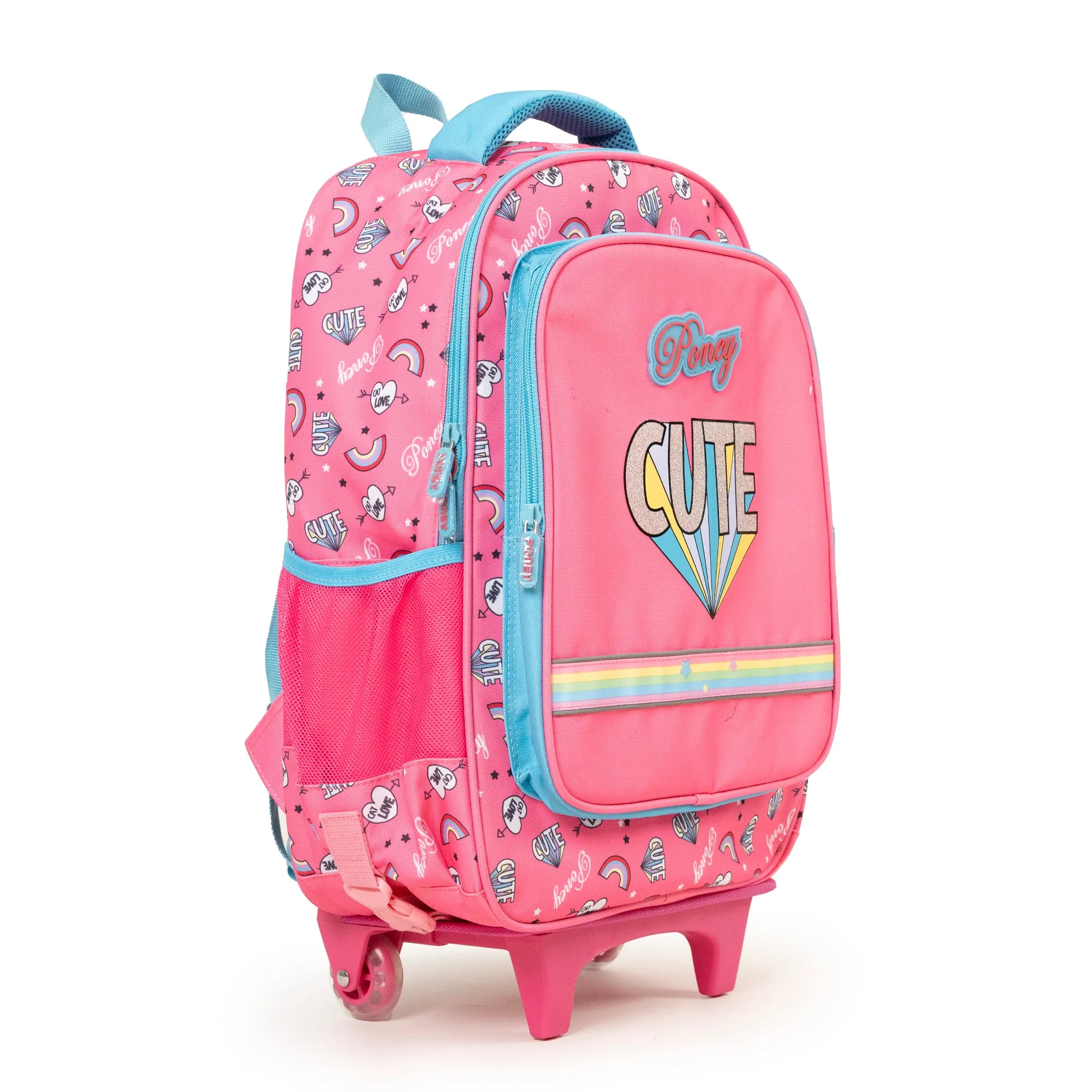 Poney Girls Pink Rainbow Cute Trolley Bag KG073