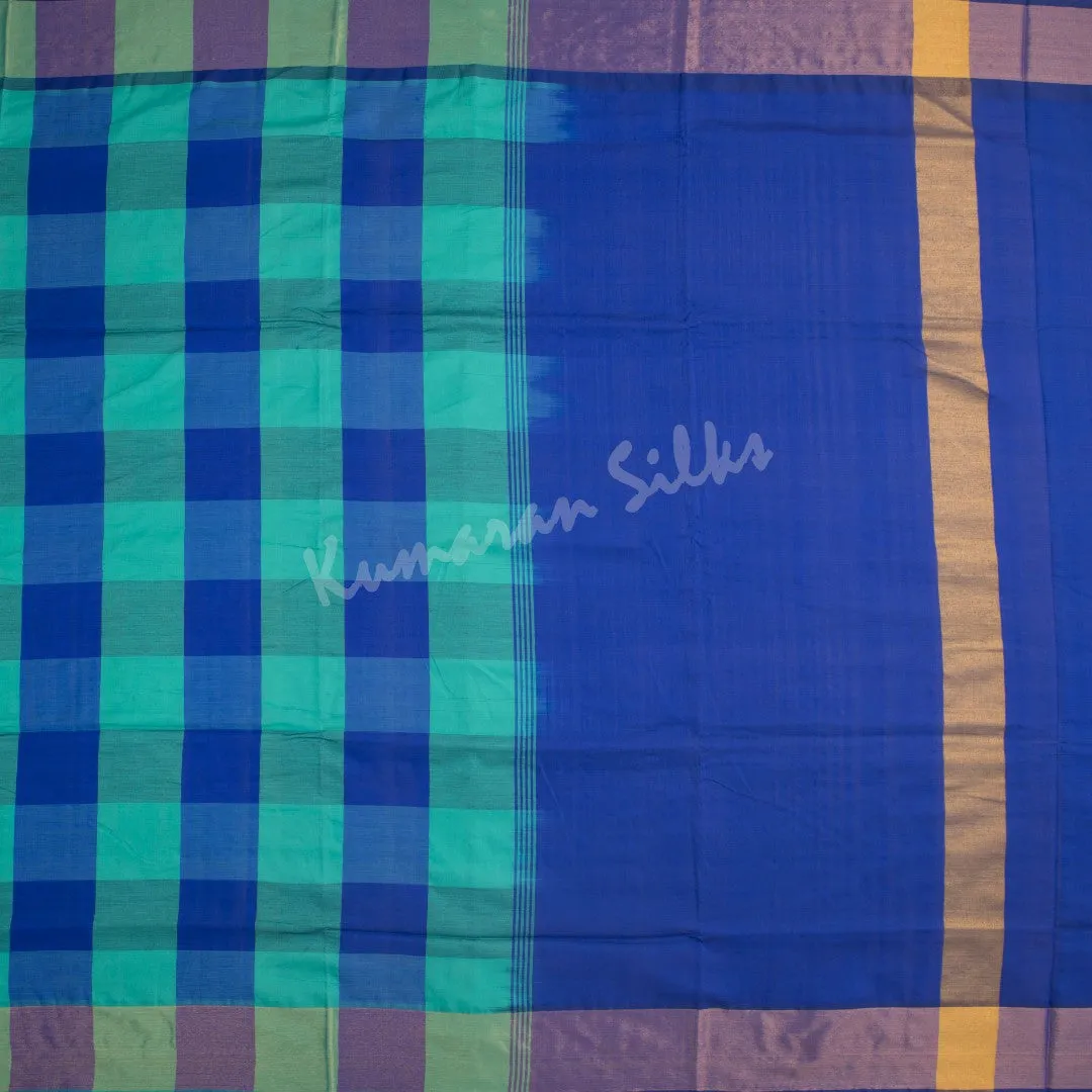 Semi Silk Cotton Multi Colour Checked Saree 04