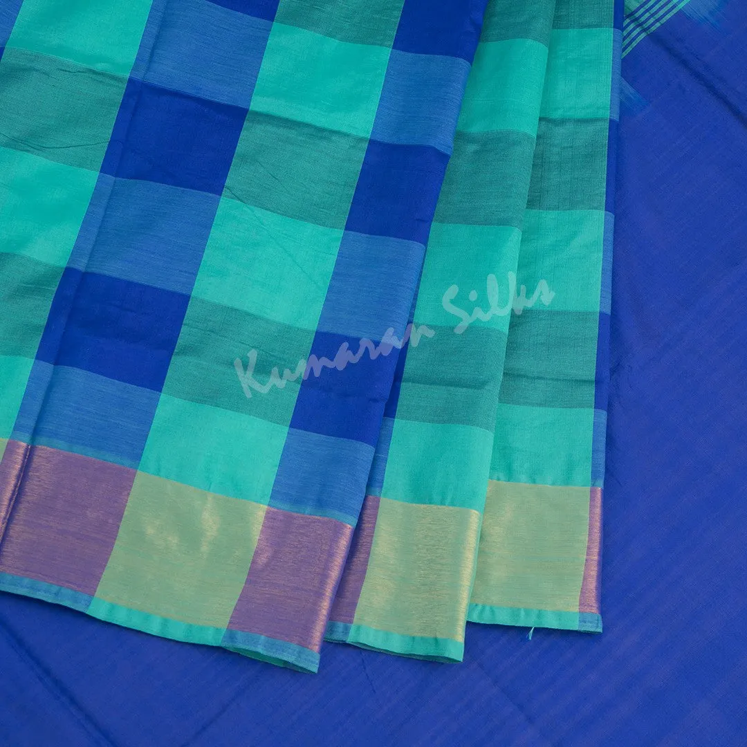 Semi Silk Cotton Multi Colour Checked Saree 04