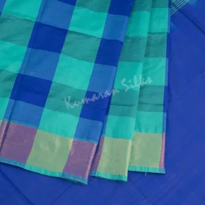 Semi Silk Cotton Multi Colour Checked Saree 04