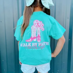 (Short Sleeve) Walk By Faith SHORT SLEEVE Kids Tee (D)