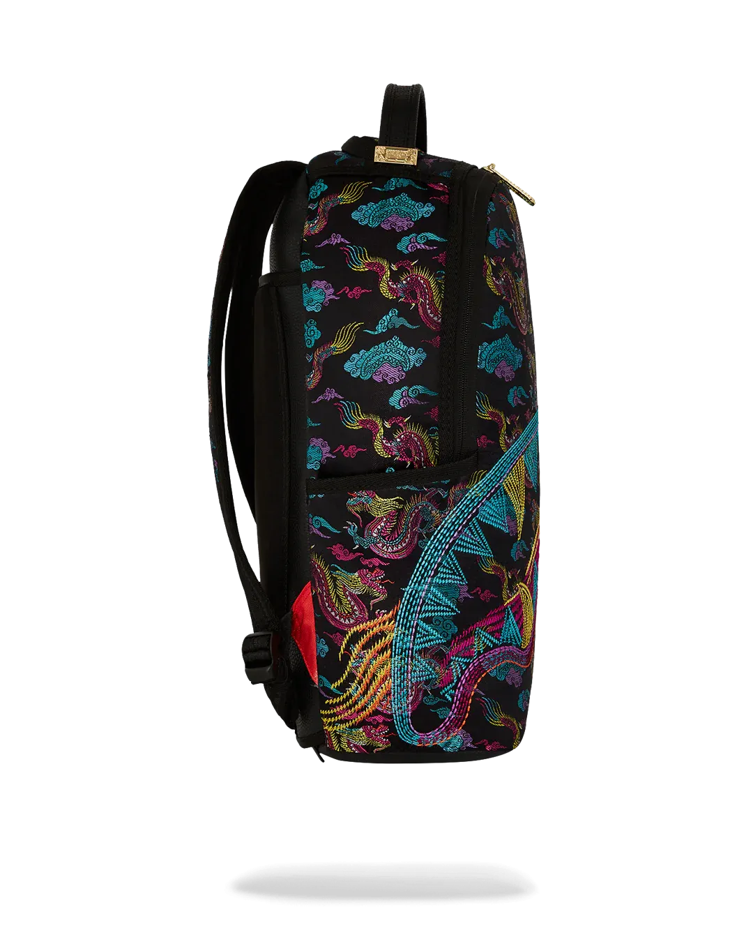 Sprayground Backpack - Embroidered Dragons DLX - Black - B3605