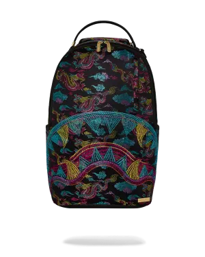 Sprayground Backpack - Embroidered Dragons DLX - Black - B3605