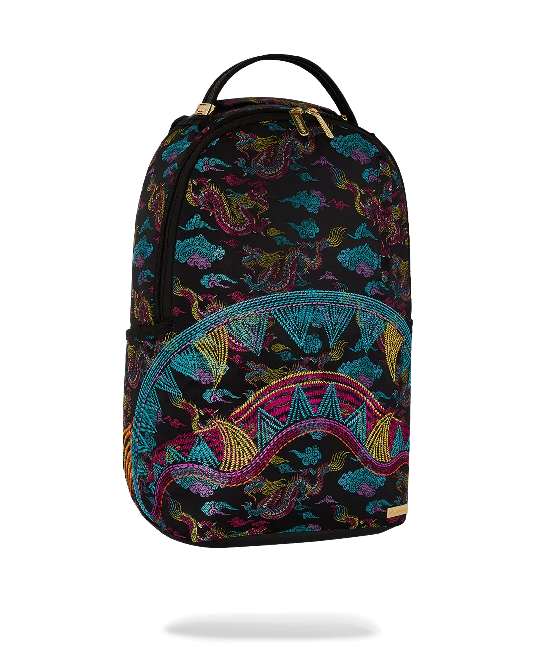 Sprayground Backpack - Embroidered Dragons DLX - Black - B3605