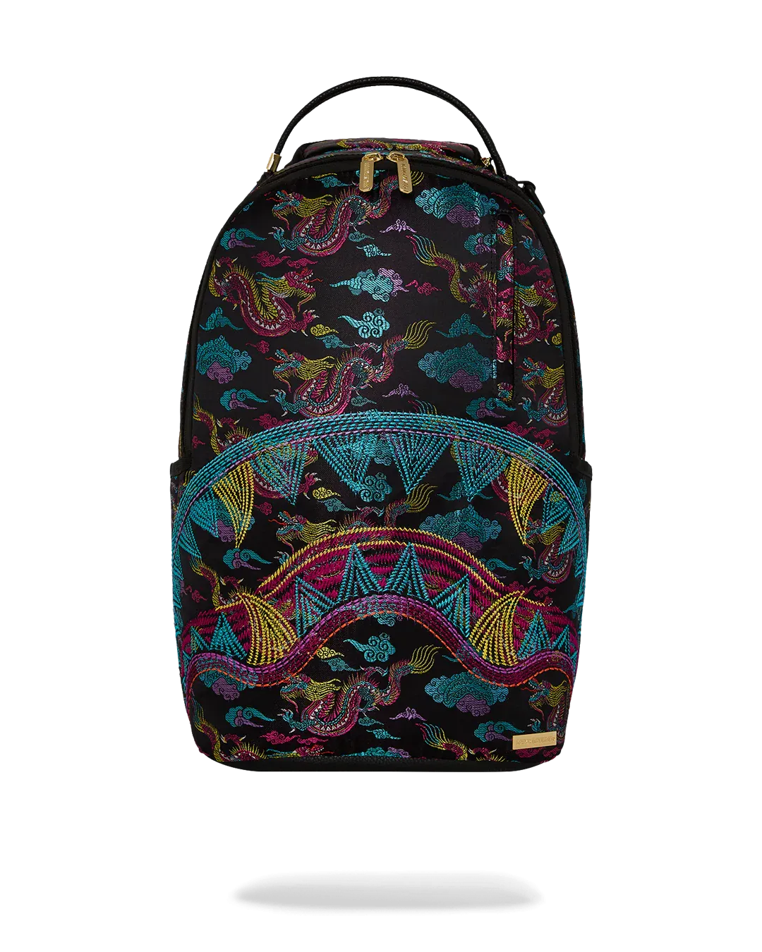 Sprayground Backpack - Embroidered Dragons DLX - Black - B3605