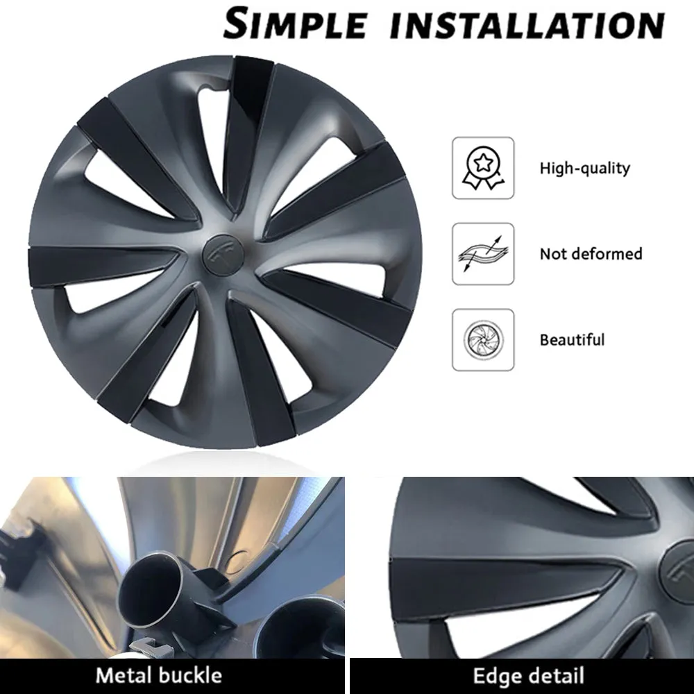 Tesla Model Y Tempest Wheel Cover 19 inch Sport Model S Version Wheel Cap 4PCS Matte