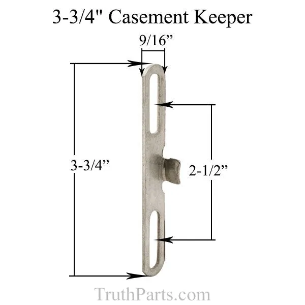 Truth® 20800 3-3/4" Casement Keeper - Stainless Steel