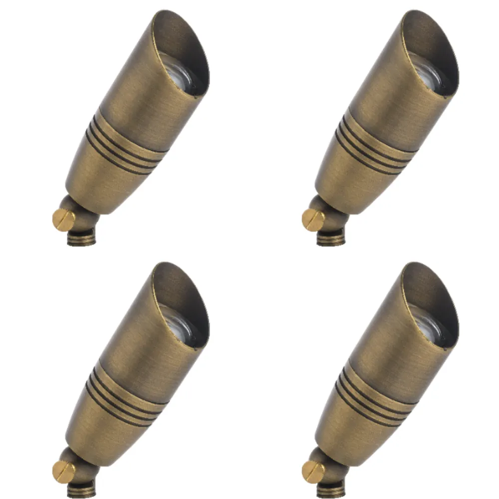 Tulay Antique Brass Spot Light 4x/8x/12x MR16 5W 2700K Package Low Voltage Landscape Lighting