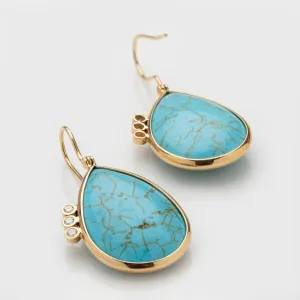 Turquoise & Diamond Earrings